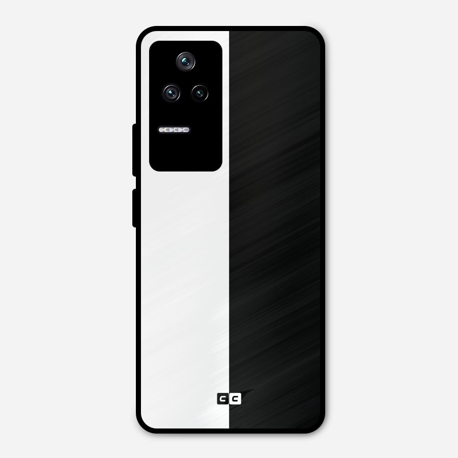 Simple Black White Metal Back Case for Poco F4 5G