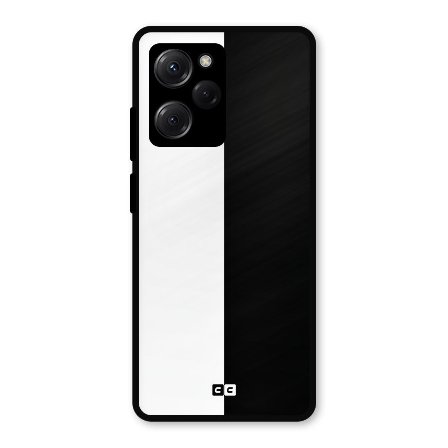 Simple Black White Metal Back Case for Poco X5 Pro