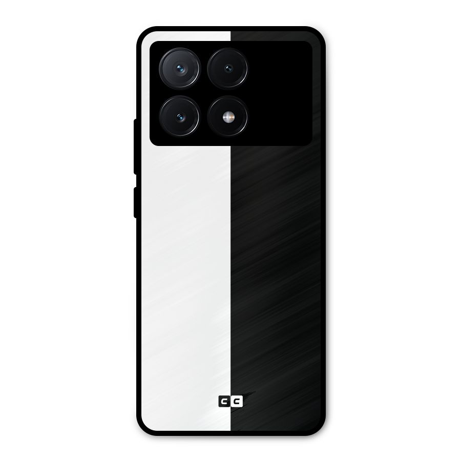 Simple Black White Metal Back Case for Poco X6 Pro