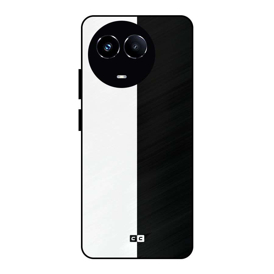 Simple Black White Metal Back Case for Realme 11X