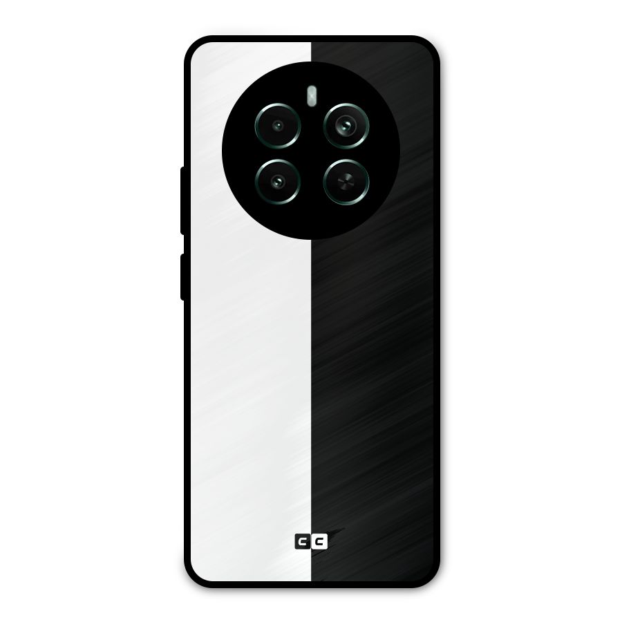 Simple Black White Metal Back Case for Realme 12 Pro Plus