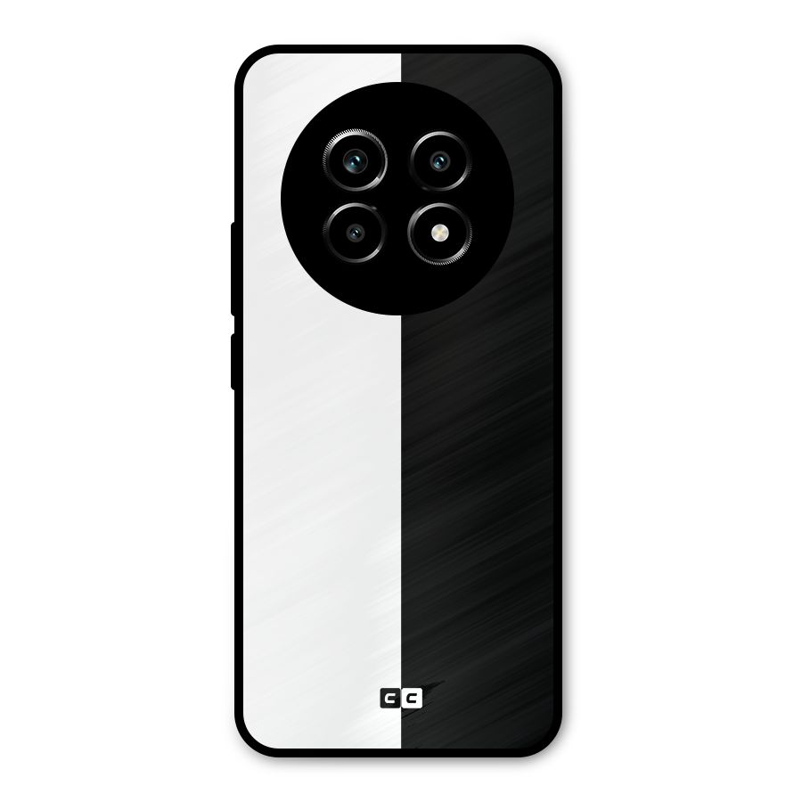 Simple Black White Metal Back Case for Realme 13 Pro