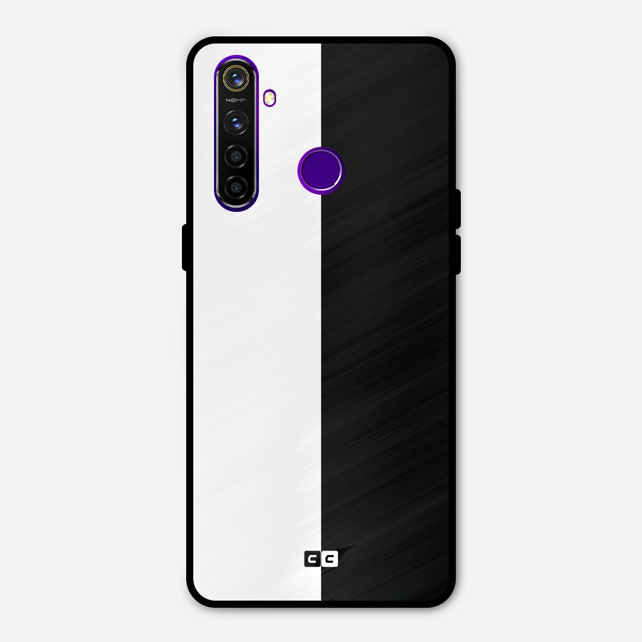 Simple Black White Metal Back Case for Realme 5 Pro