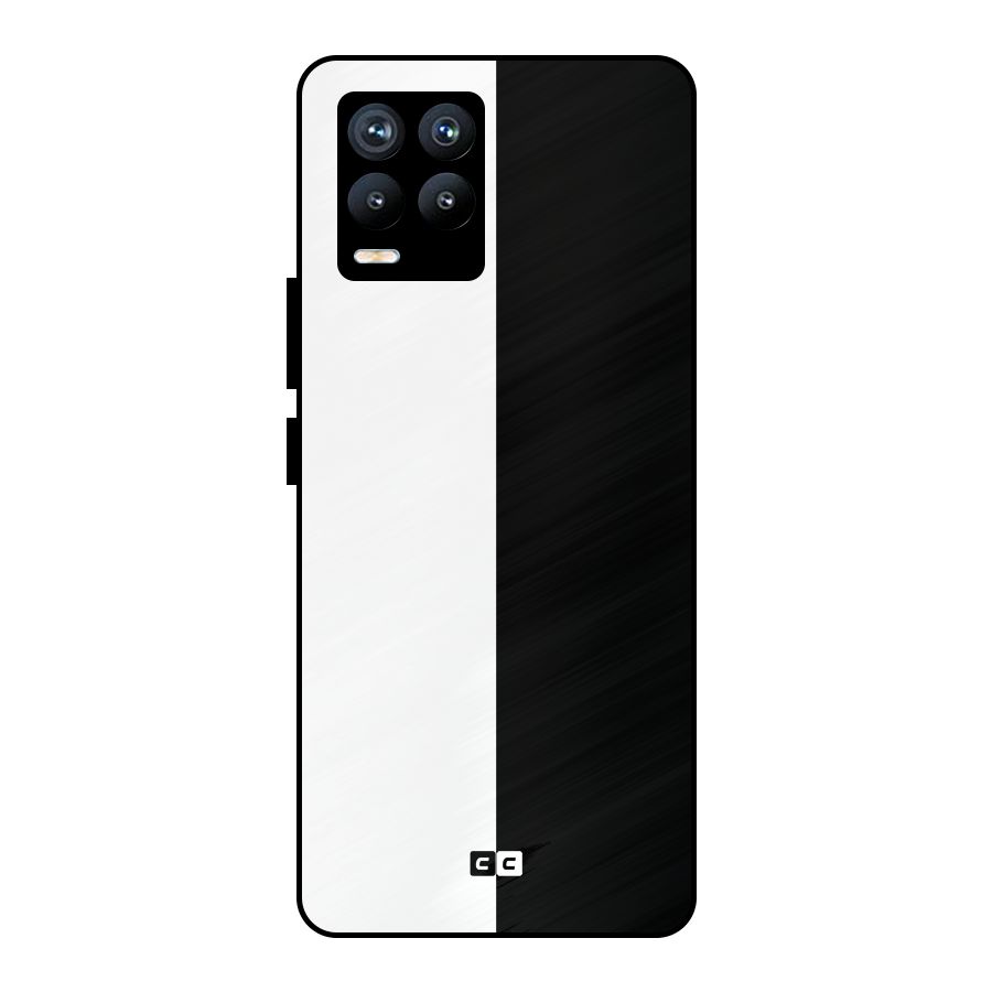 Simple Black White Metal Back Case for Realme 8