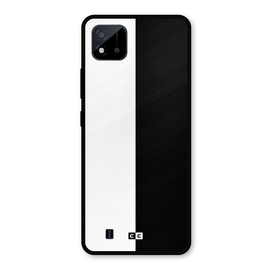 Simple Black White Metal Back Case for Realme C11 2021