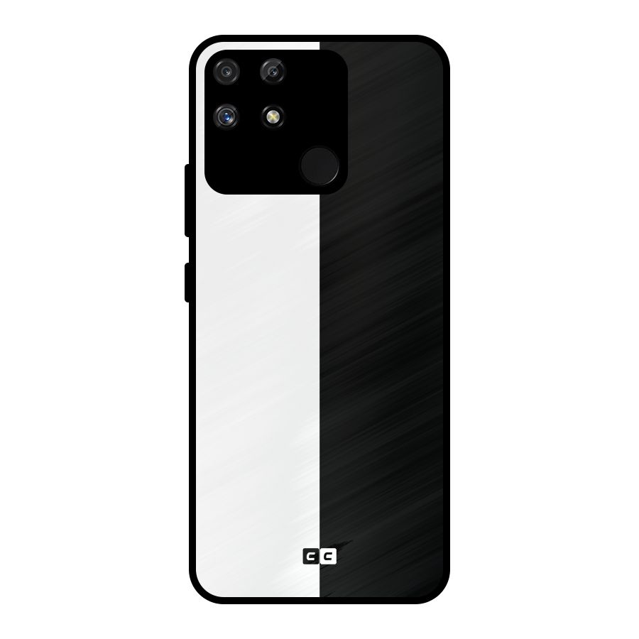 Simple Black White Metal Back Case for Realme Narzo 50A