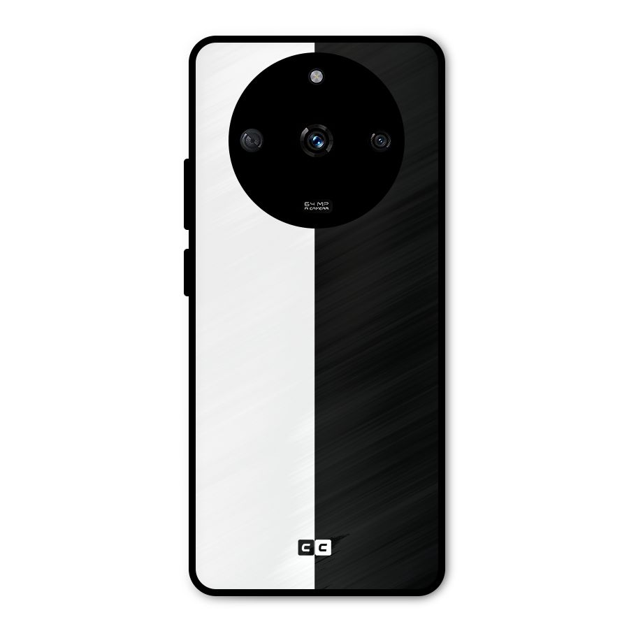 Simple Black White Metal Back Case for Realme Narzo 60 5G