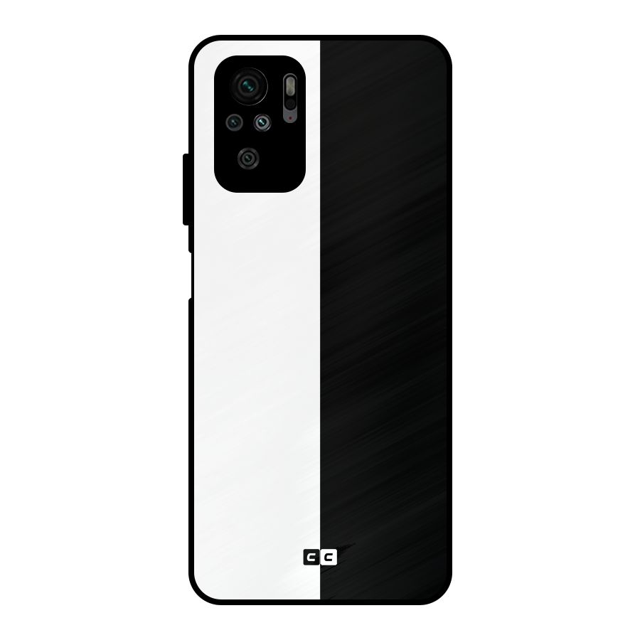 Simple Black White Metal Back Case for Redmi Note 10S