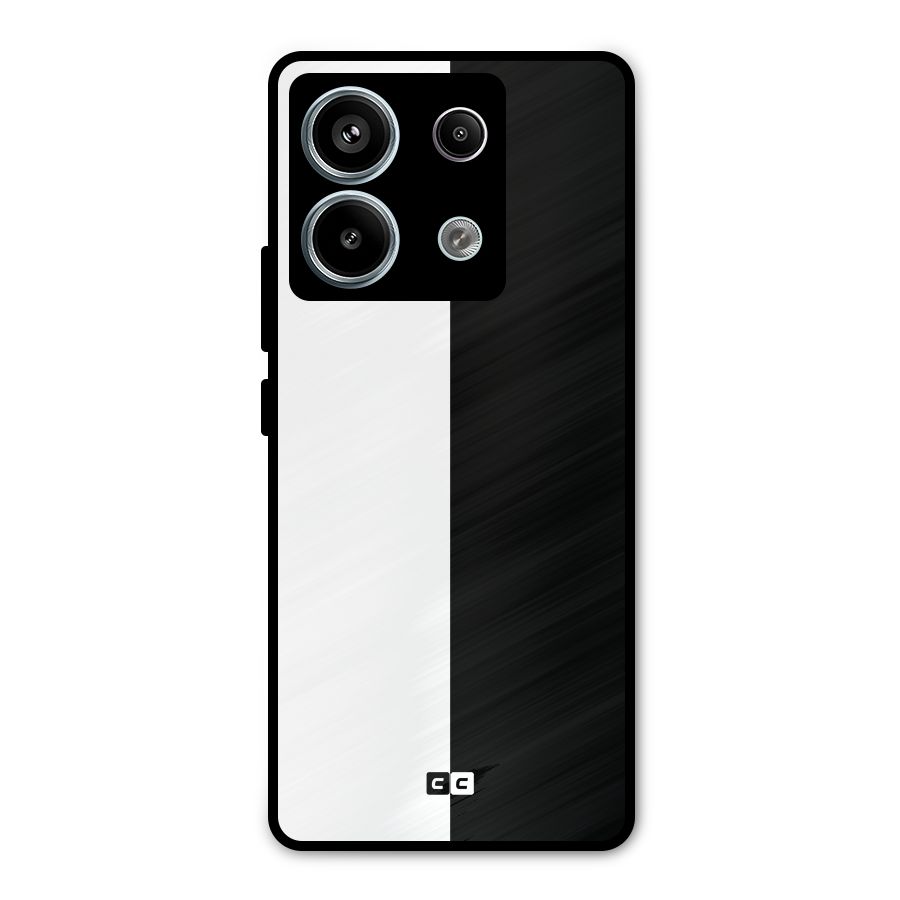Simple Black White Metal Back Case for Redmi Note 13 Pro 5G