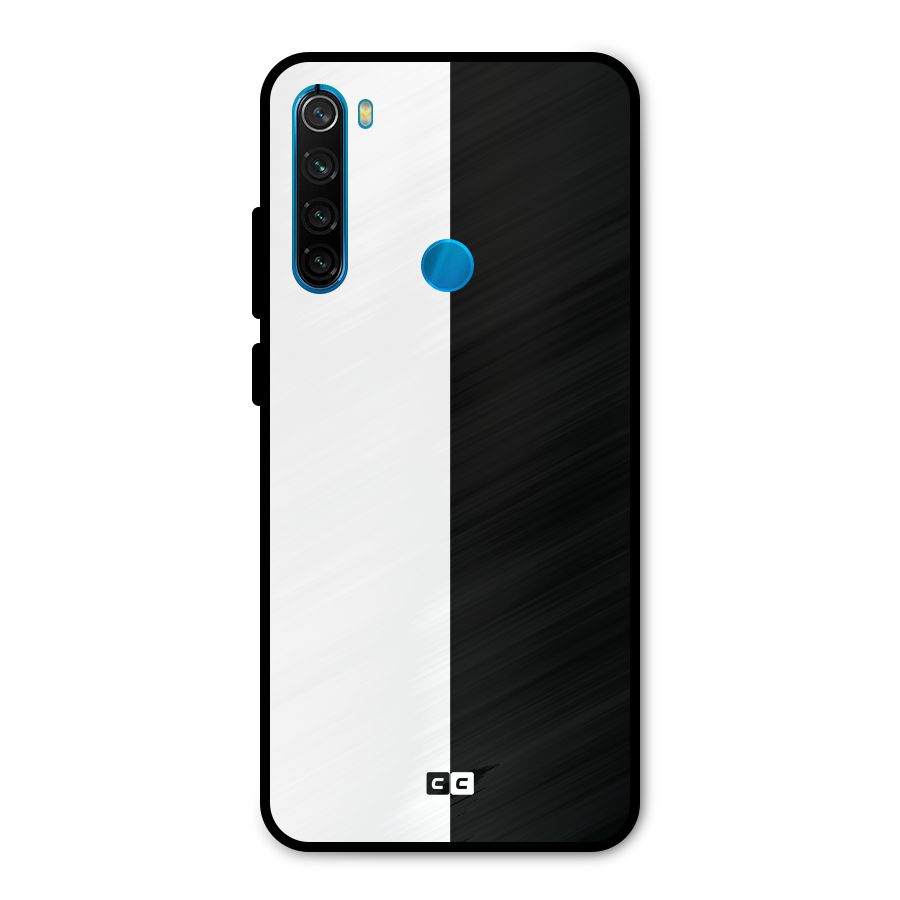Simple Black White Metal Back Case for Redmi Note 8