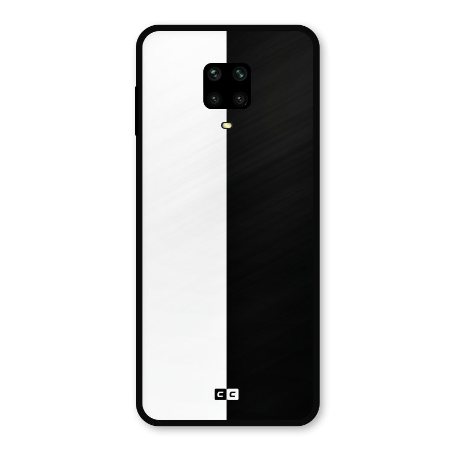 Simple Black White Metal Back Case for Redmi Note 9 Pro