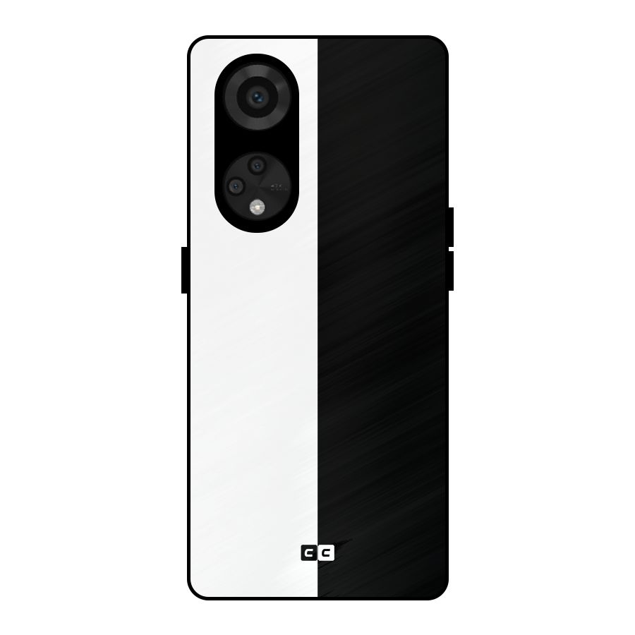 Simple Black White Metal Back Case for Reno8 T 5G