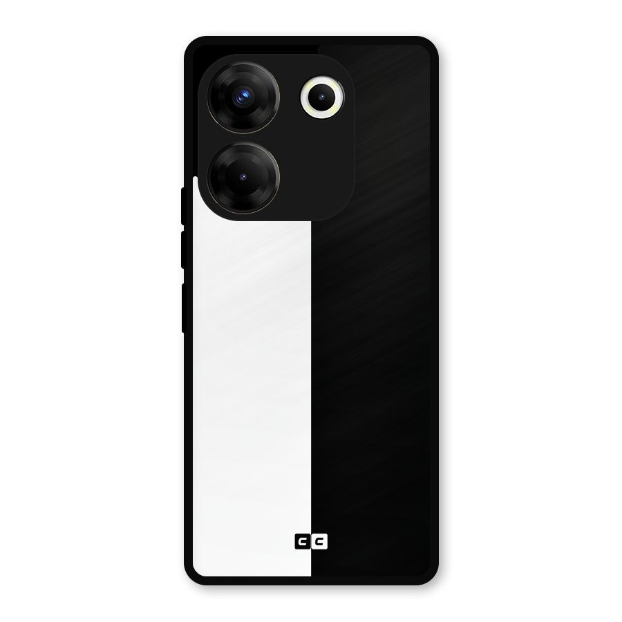 Simple Black White Metal Back Case for Tecno Camon 20 Pro