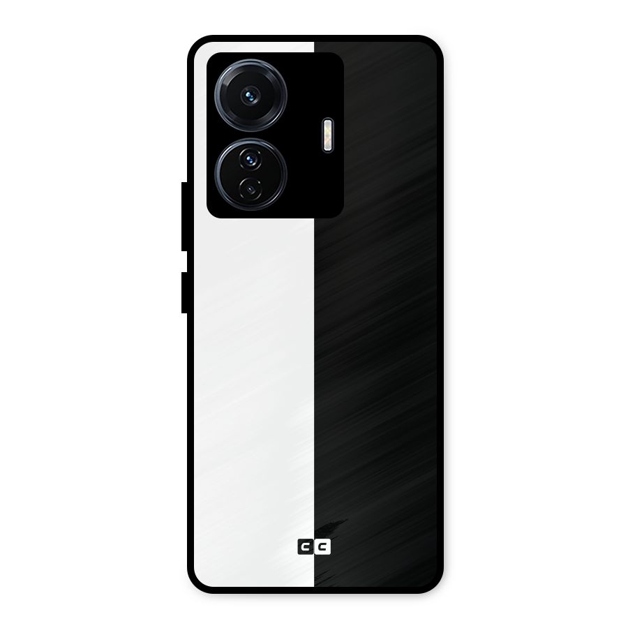 Simple Black White Metal Back Case for Vivo T1 Pro