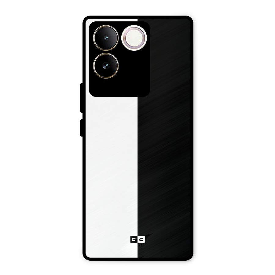 Simple Black White Metal Back Case for Vivo T2 Pro