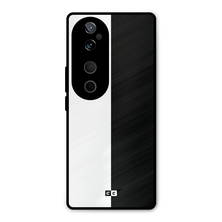Simple Black White Metal Back Case for Vivo T3 Ultra