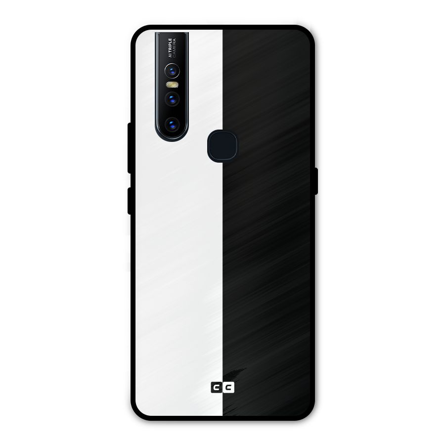 Simple Black White Metal Back Case for Vivo V15