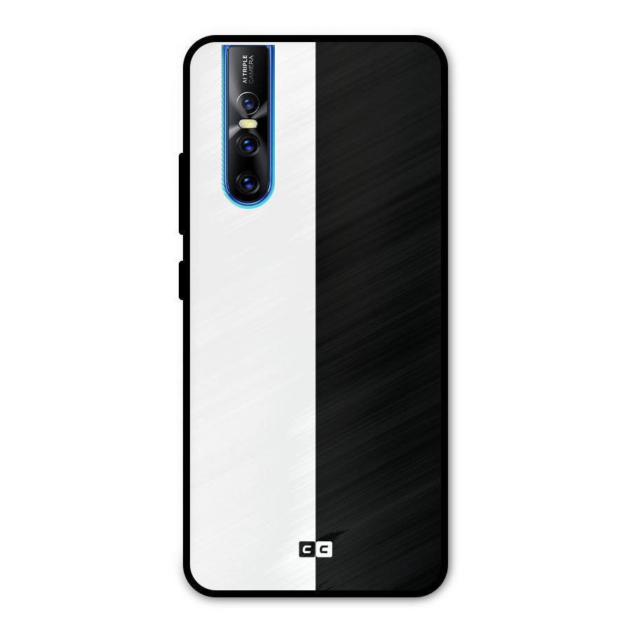 Simple Black White Metal Back Case for Vivo V15 Pro