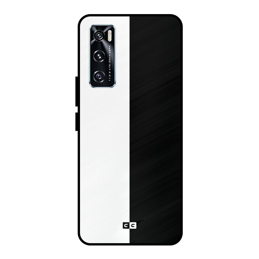 Simple Black White Metal Back Case for Vivo V20 SE