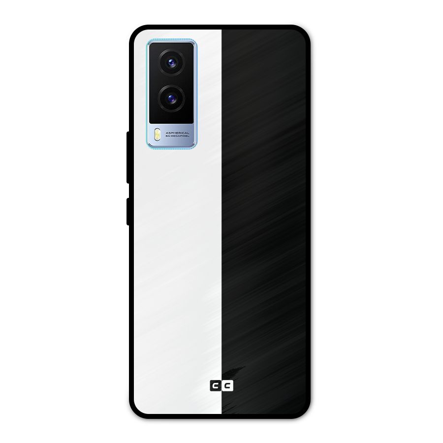 Simple Black White Metal Back Case for Vivo V21e 5G