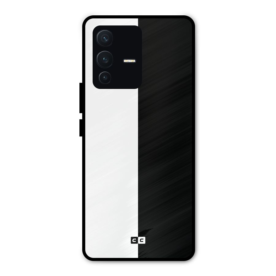 Simple Black White Metal Back Case for Vivo V23 Pro