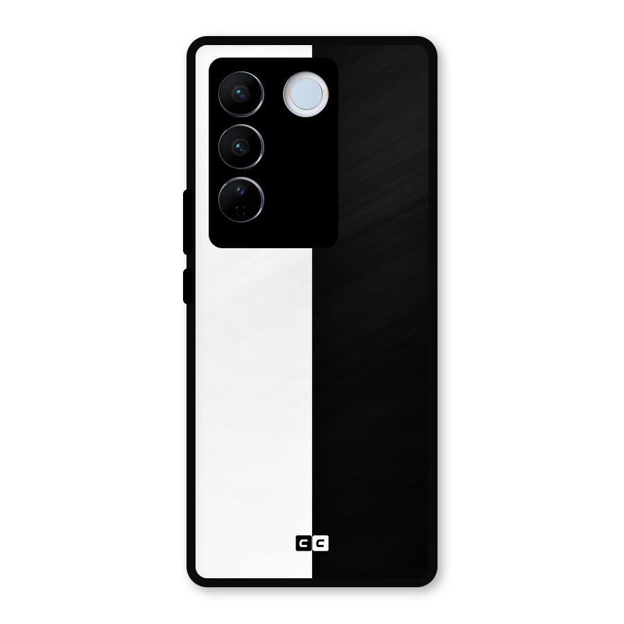 Simple Black White Metal Back Case for Vivo V27