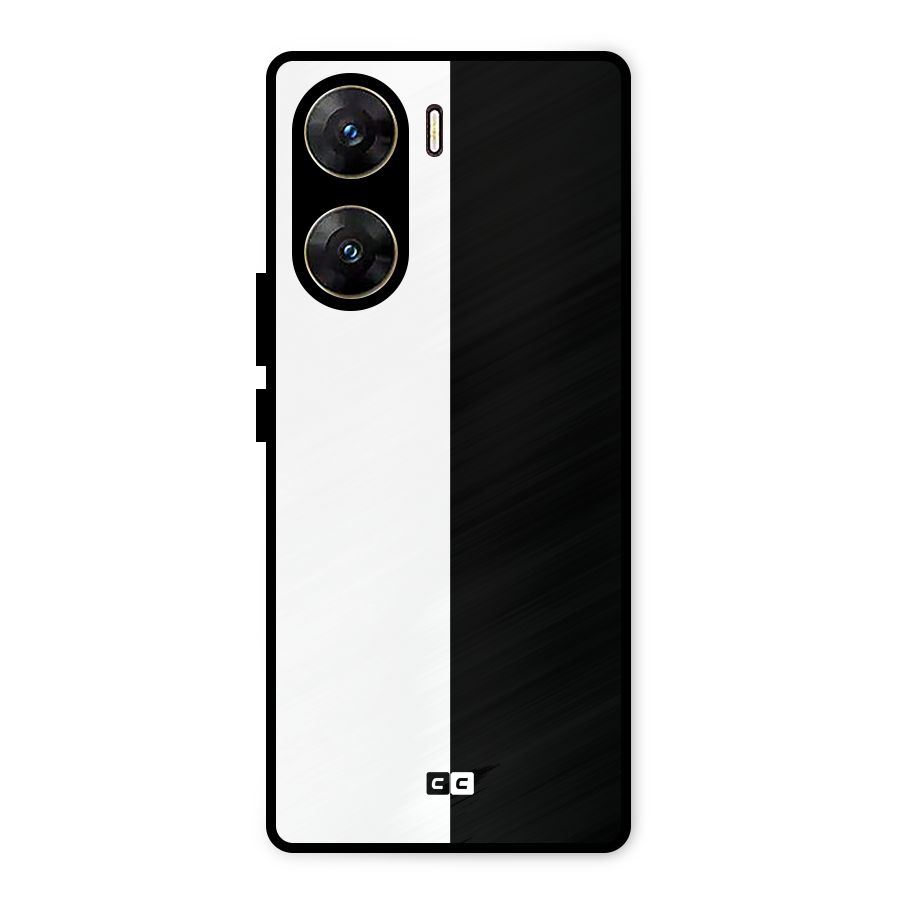 Simple Black White Metal Back Case for Vivo V29e