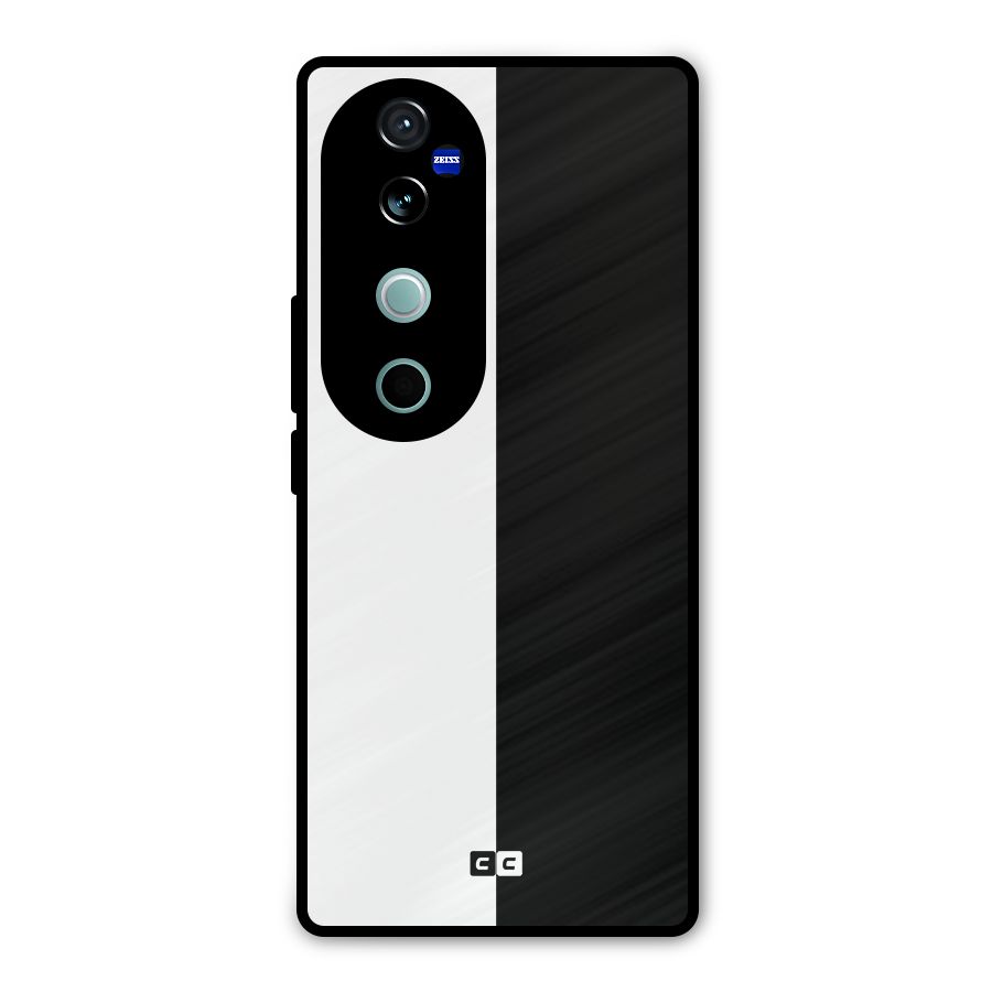 Simple Black White Metal Back Case for Vivo V40 Pro