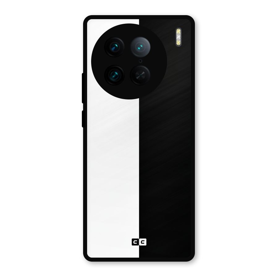 Simple Black White Metal Back Case for Vivo X90 Pro