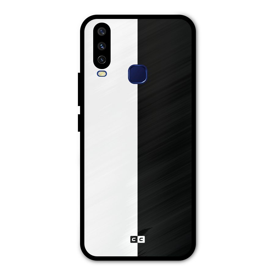 Simple Black White Metal Back Case for Vivo Y15