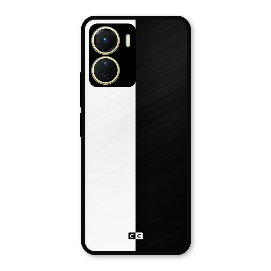 Simple Black White Metal Back Case for Vivo Y16