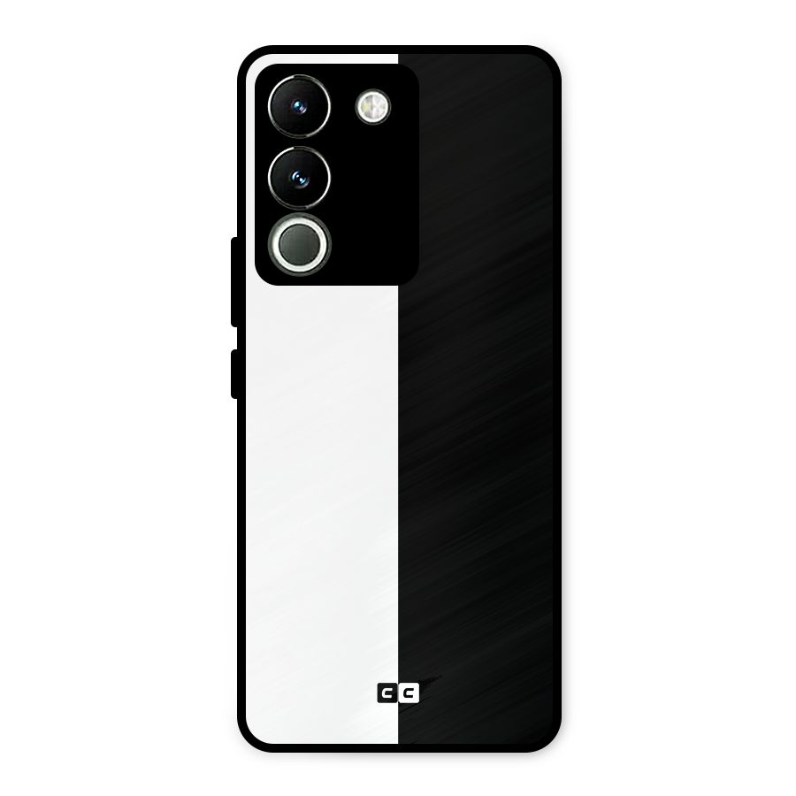 Simple Black White Metal Back Case for Vivo Y200