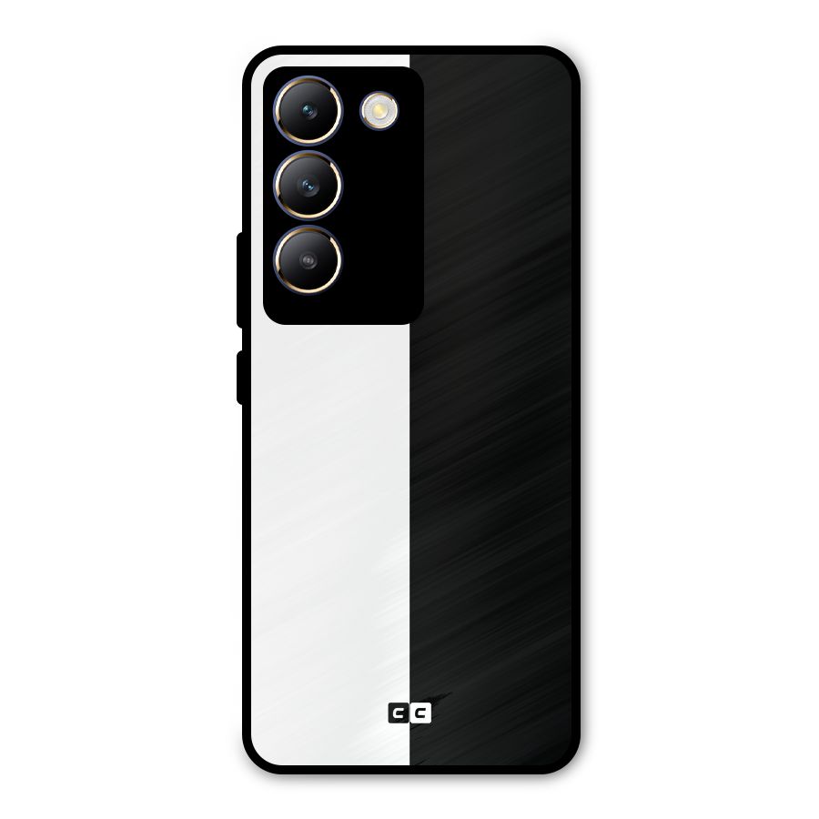 Simple Black White Metal Back Case for Vivo Y200e