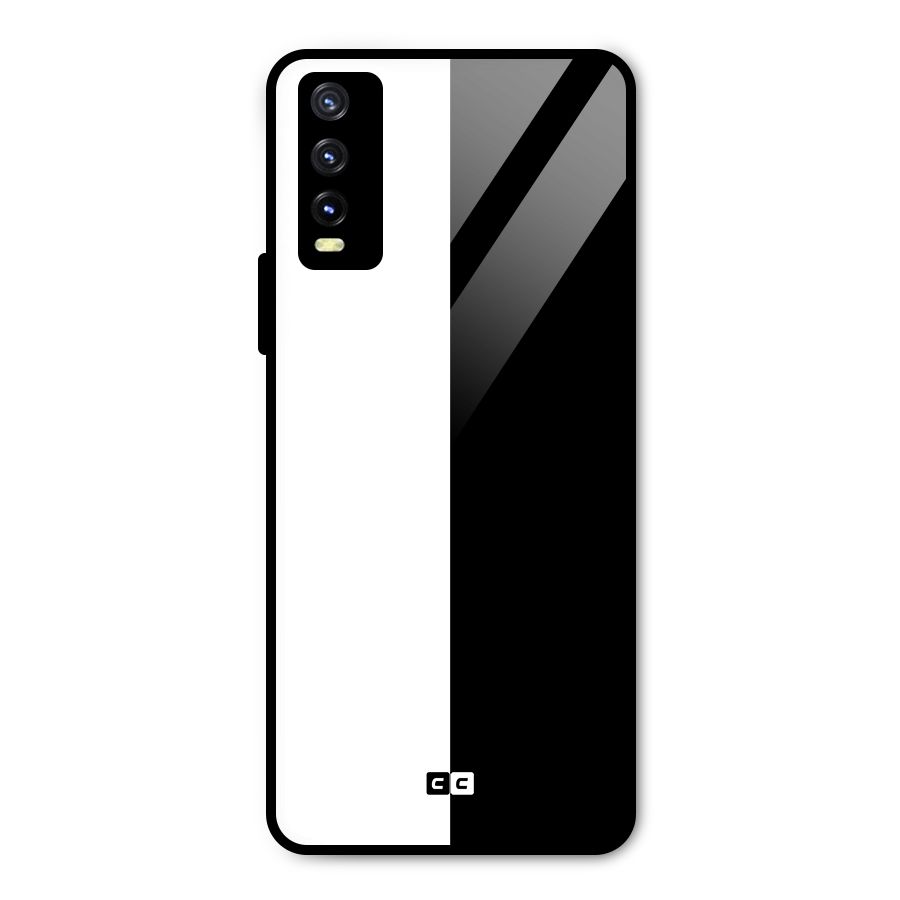 Simple Black White Metal Back Case for Vivo Y20i