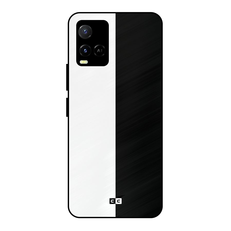 Simple Black White Metal Back Case for Vivo Y21