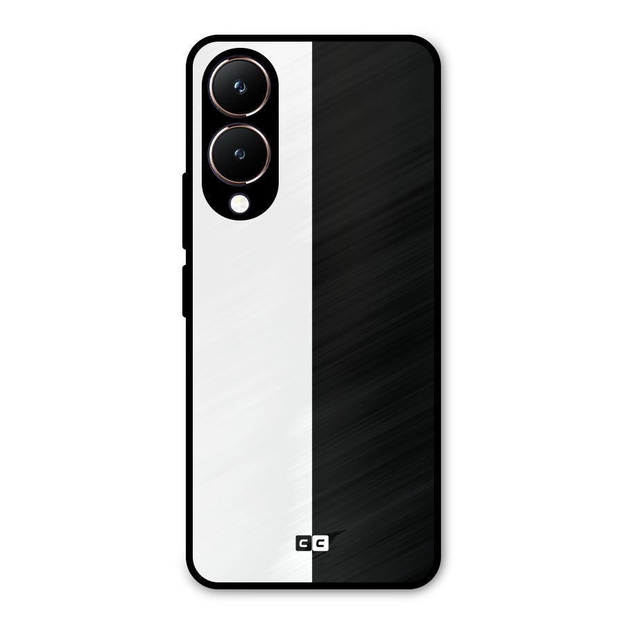Simple Black White Metal Back Case for Vivo Y28
