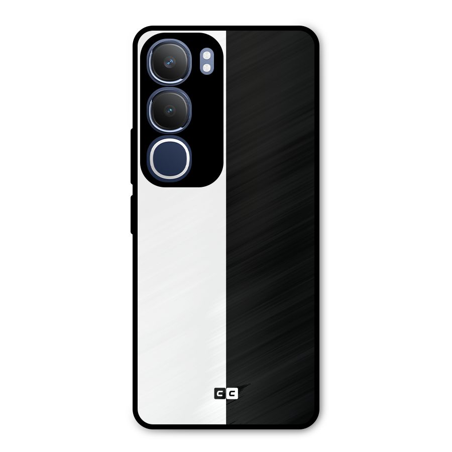 Simple Black White Metal Back Case for Vivo Y29