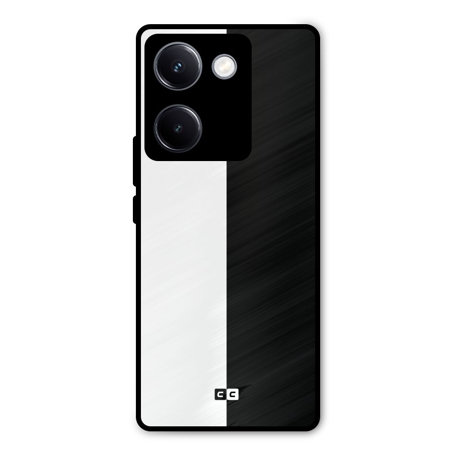 Simple Black White Metal Back Case for Vivo Y300 Plus