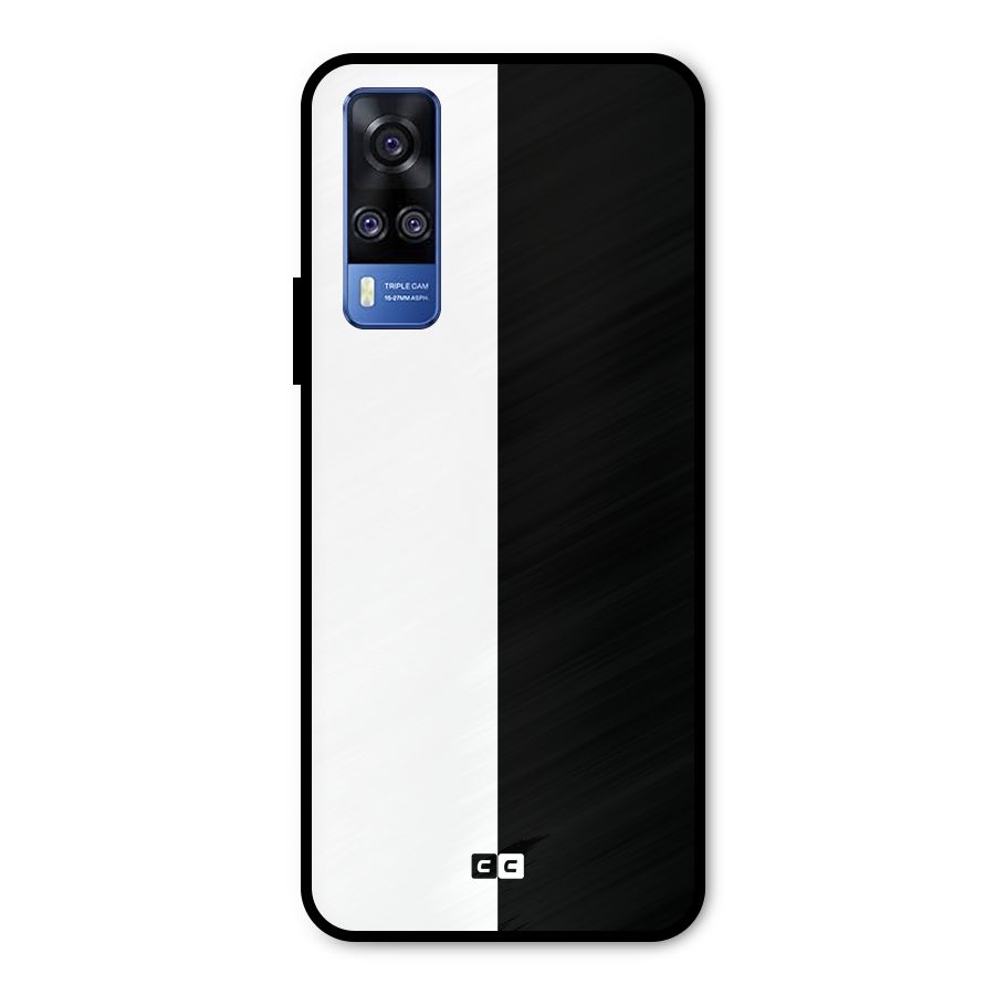 Simple Black White Metal Back Case for Vivo Y31