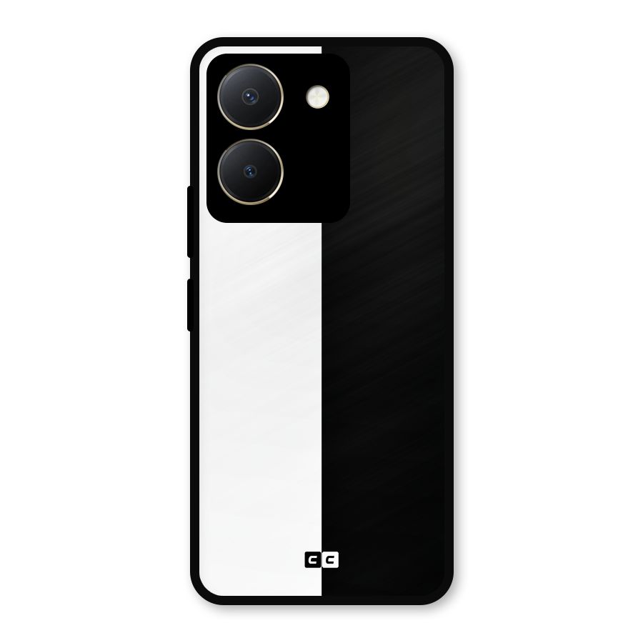 Simple Black White Metal Back Case for Vivo Y36