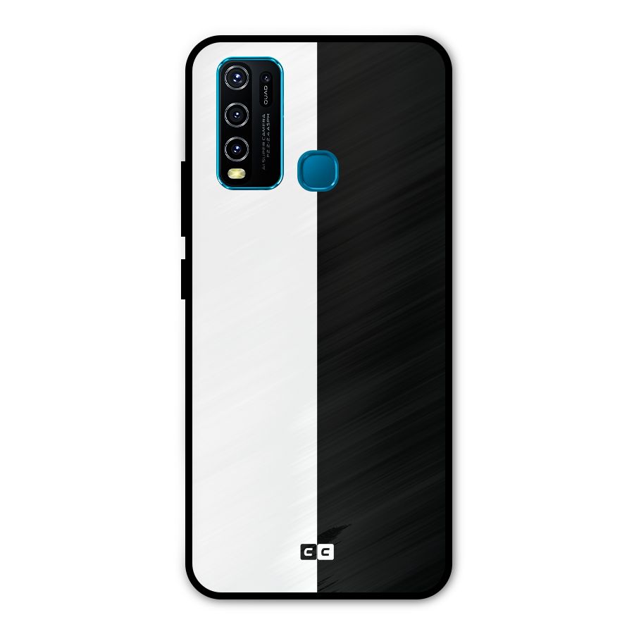 Simple Black White Metal Back Case for Vivo Y50