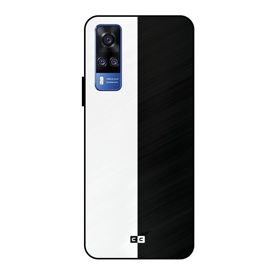 Simple Black White Metal Back Case for Vivo Y51