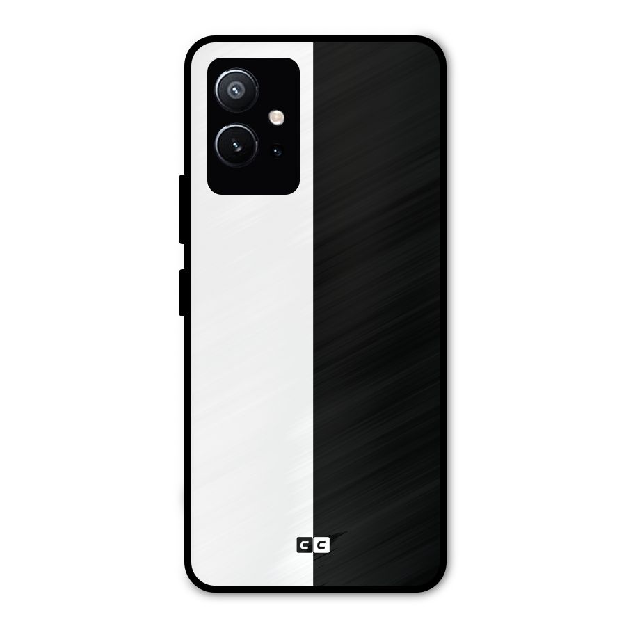 Simple Black White Metal Back Case for Vivo Y75 5G