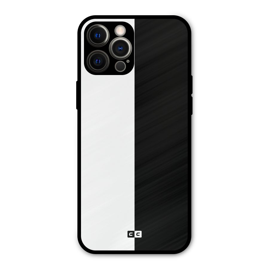Simple Black White Metal Back Case for iPhone 12 Pro Max