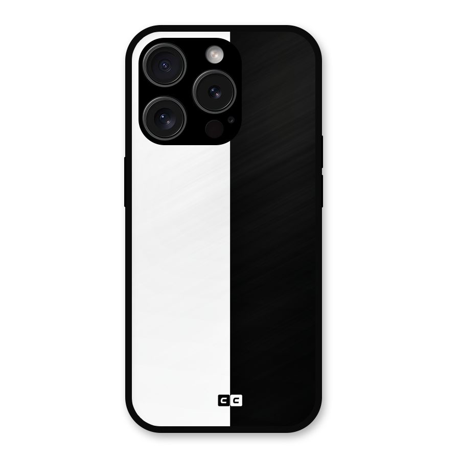 Simple Black White Metal Back Case for iPhone 15 Pro