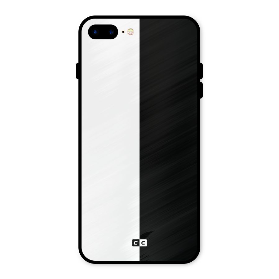 Simple Black White Metal Back Case for iPhone 8 Plus