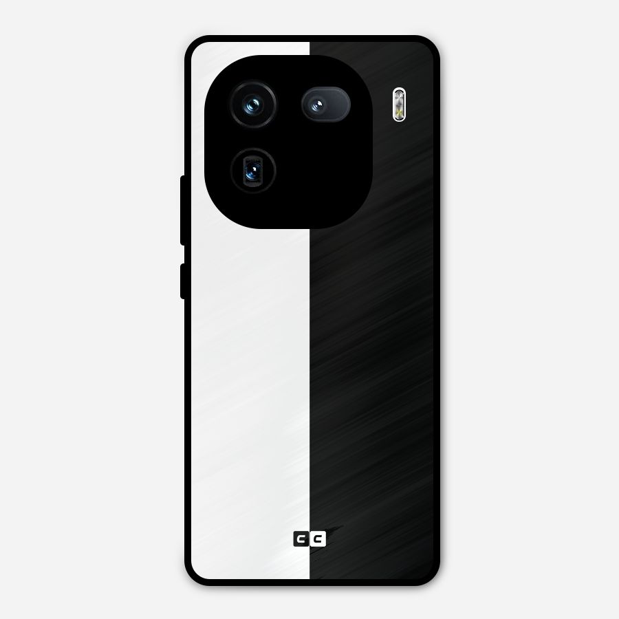Simple Black White Metal Back Case for iQOO 12