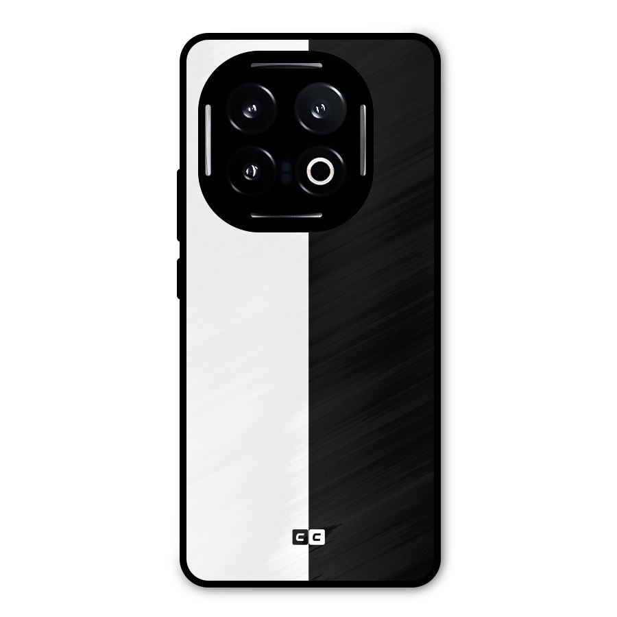 Simple Black White Metal Back Case for iQOO 13