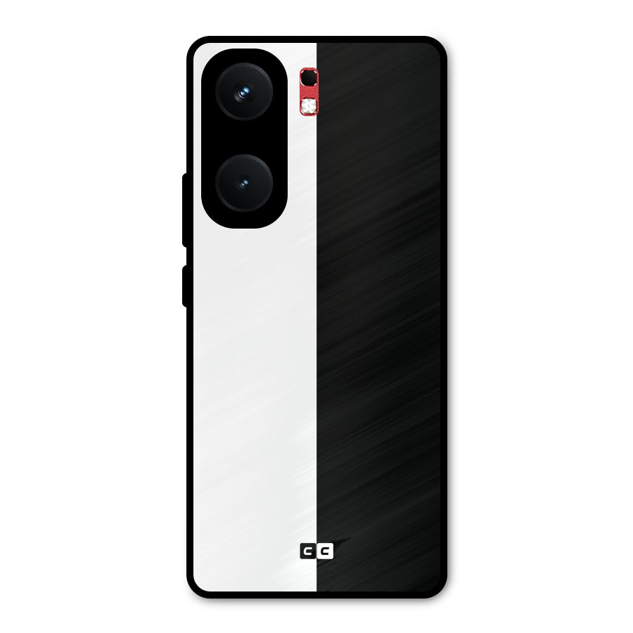 Simple Black White Metal Back Case for iQOO Neo 9 Pro