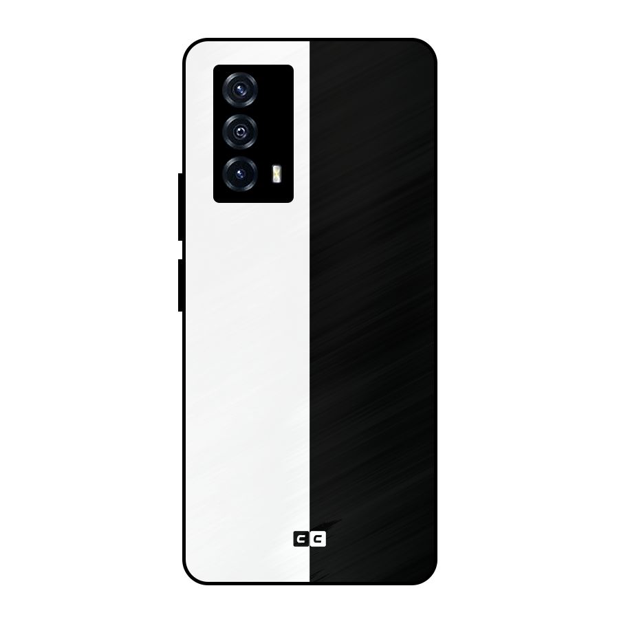 Simple Black White Metal Back Case for iQOO Z5